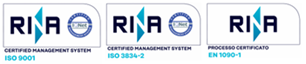 Certificazioni RINA — UNI EN ISO 9001, ISO 3834-2, EN 1090-1